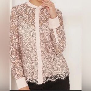 J Crew Pink Lace Blouse w/Camisole Sz 14